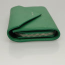 BALENCIAGA Paper Money Zip Around Wallet Leather Green 371661 Auth sw166V-4
