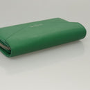 BALENCIAGA Paper Money Zip Around Wallet Leather Green 371661 Auth sw166V-5