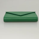 BALENCIAGA Paper Money Zip Around Wallet Leather Green 371661 Auth sw166V-6