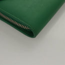 BALENCIAGA Paper Money Zip Around Wallet Leather Green 371661 Auth sw166V-7