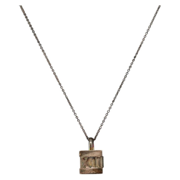 TIFFANY&Co. Atlas Cube Necklace Ag925 Silver Auth SW1660