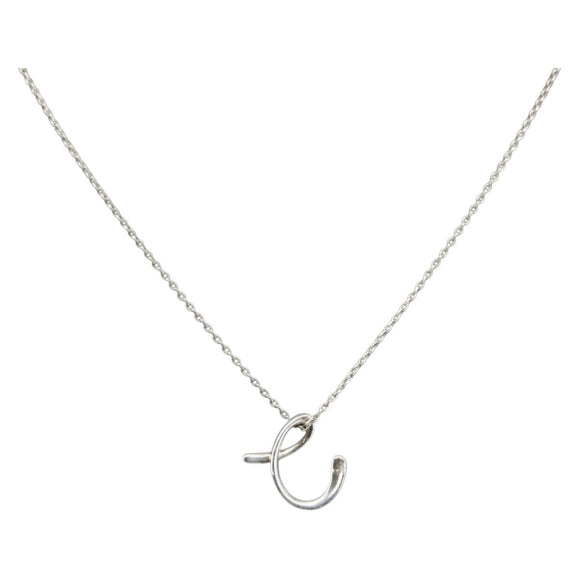 TIFFANY&Co. printed initials C Necklace Ag925 Silver Auth SW1662