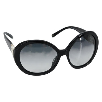 CHANEL Sunglasses Plastic Black CC Auth SW1664