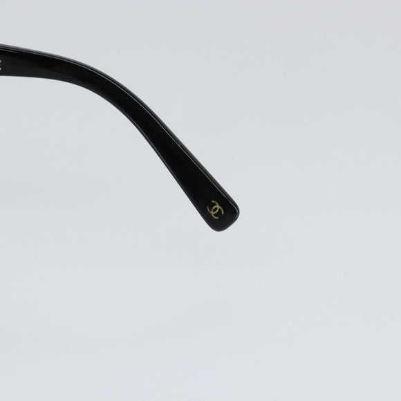 CHANEL Sunglasses Plastic Black CC Auth SW1664