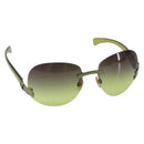 CHANEL COCO Mark Sunglasses Plastic Green CC Auth SW1668-1