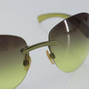 CHANEL COCO Mark Sunglasses Plastic Green CC Auth SW1668-8