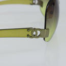 CHANEL COCO Mark Sunglasses Plastic Green CC Auth SW1668-9