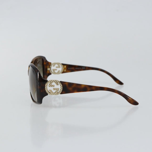 GUCCI Interlocking G Sunglasses Plastic Brown Auth SW1673