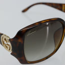GUCCI Interlocking G Sunglasses Plastic Brown Auth SW1673-8