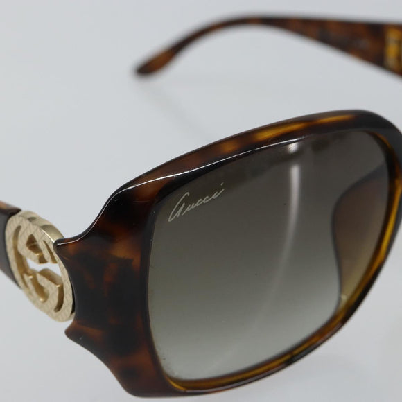 GUCCI Interlocking G Sunglasses Plastic Brown Auth SW1673