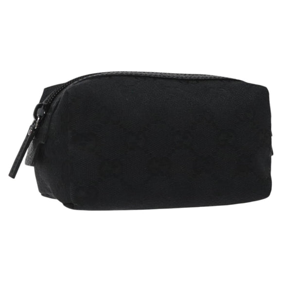 GUCCI GG Canvas Pouch Black 29596 Auth sw168
