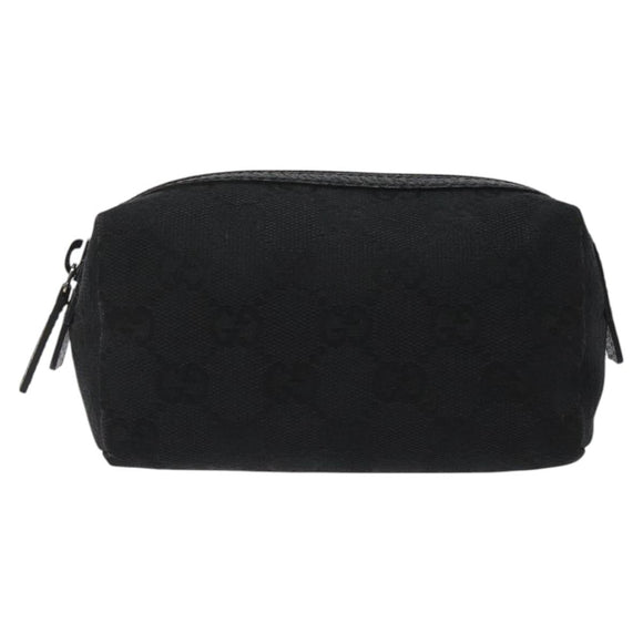 GUCCI GG Canvas Pouch Black 29596 Auth sw168