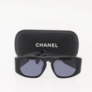 CHANEL COCO Mark Matelasse Sunglasses plastic Black CC Auth SW1681-10