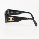 CHANEL COCO Mark Matelasse Sunglasses plastic Black CC Auth SW1681-7