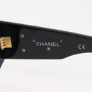 CHANEL COCO Mark Matelasse Sunglasses plastic Black CC Auth SW1681-8