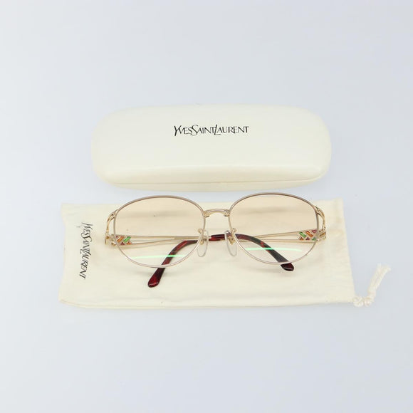 SAINT LAURENT Glasses metal Gold Auth SW1682