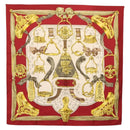 HERMES Carre 90 Scarf ""ETRIERS"" Silk Bordeaux Auth SW1684-1