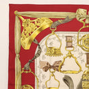 HERMES Carre 90 Scarf ""ETRIERS"" Silk Bordeaux Auth SW1684-2