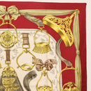 HERMES Carre 90 Scarf ""ETRIERS"" Silk Bordeaux Auth SW1684-3