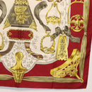 HERMES Carre 90 Scarf ""ETRIERS"" Silk Bordeaux Auth SW1684-5