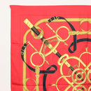 HERMES Carre 90 Scarf ""Eperon dor"" Silk Red Auth SW1685-2