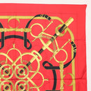 HERMES Carre 90 Scarf ""Eperon dor"" Silk Red Auth SW1685-3