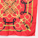 HERMES Carre 90 Scarf ""Eperon dor"" Silk Red Auth SW1685-5