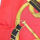 HERMES Carre 90 Scarf ""Eperon dor"" Silk Red Auth SW1685-7