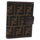 FENDI Zucca Canvas Planner Black Brown Auth sw1689V-1