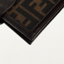 FENDI Zucca Canvas Planner Black Brown Auth sw1689V-15