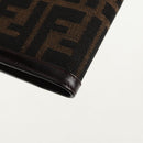 FENDI Zucca Canvas Planner Black Brown Auth sw1689V-16