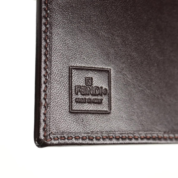 FENDI Zucca Canvas Planner Black Brown Auth sw1689V