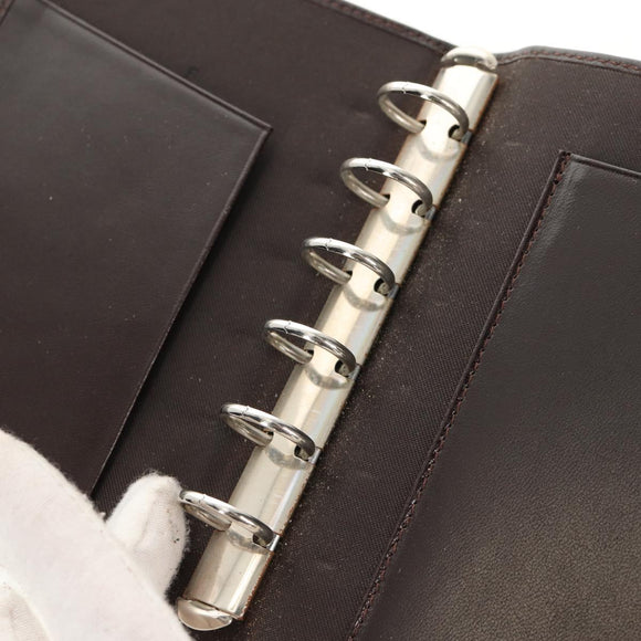 FENDI Zucca Canvas Planner Black Brown Auth sw1689V
