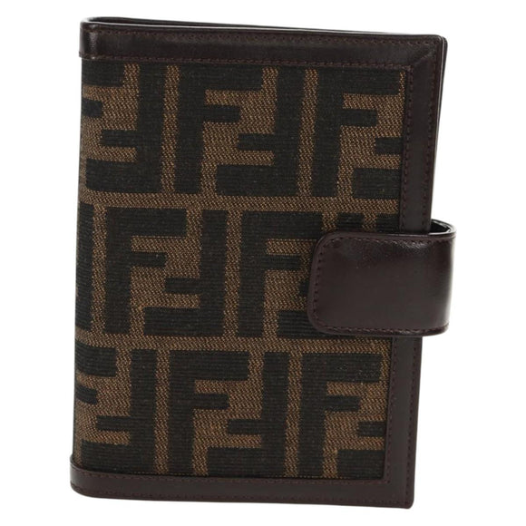 FENDI Zucca Canvas Planner Black Brown Auth sw1689V
