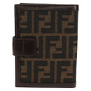 FENDI Zucca Canvas Planner Black Brown Auth sw1689V-2