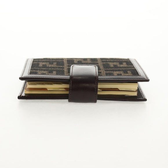 FENDI Zucca Canvas Planner Black Brown Auth sw1689V