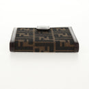 FENDI Zucca Canvas Planner Black Brown Auth sw1689V-4