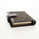 FENDI Zucca Canvas Planner Black Brown Auth sw1689V-5