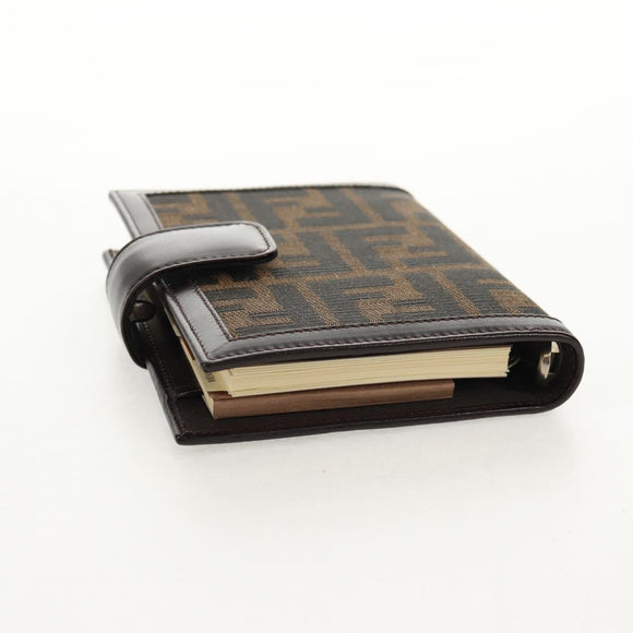 FENDI Zucca Canvas Planner Black Brown Auth sw1689V
