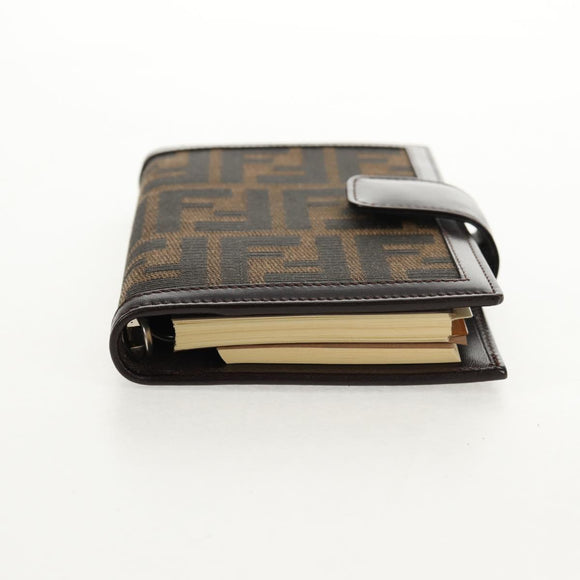 FENDI Zucca Canvas Planner Black Brown Auth sw1689V