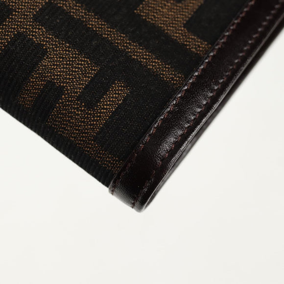 FENDI Zucca Canvas Planner Black Brown Auth sw1689V