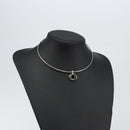 Christian Dior Choker metal Silver Auth sw1695-8