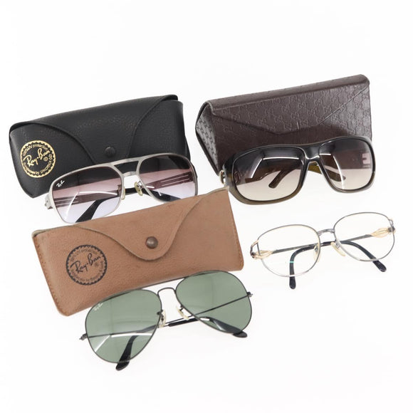 Ray-Ban Celine Gucci Sunglasses Plastic 4Set Black Auth sw1699