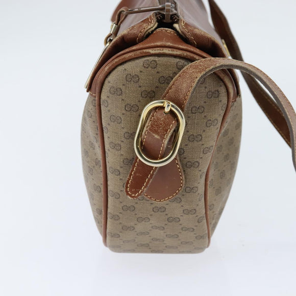 GUCCI Micro GG Supreme Shoulder Bag PVC Beige Gold 001 984 4001 Auth SW1700