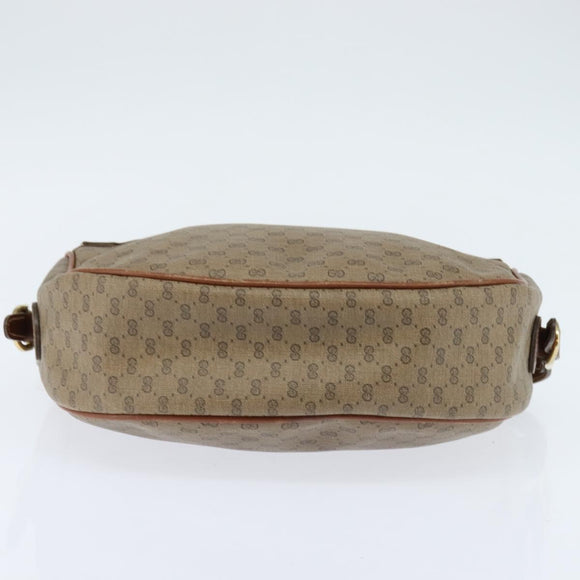 GUCCI Micro GG Supreme Shoulder Bag PVC Beige Gold 001 984 4001 Auth SW1700