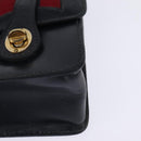 GUCCI Bamboo Sherry Line Hand Bag Leather Navy Red gold Auth SW1701-14