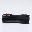 GUCCI Bamboo Sherry Line Hand Bag Leather Navy Red gold Auth SW1701-5