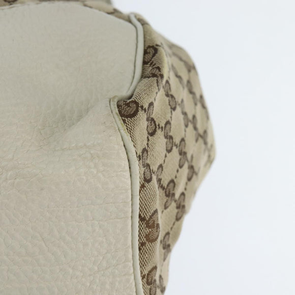 GUCCI GG Canvas Tote Bag Beige Gold 223972 Auth SW1704