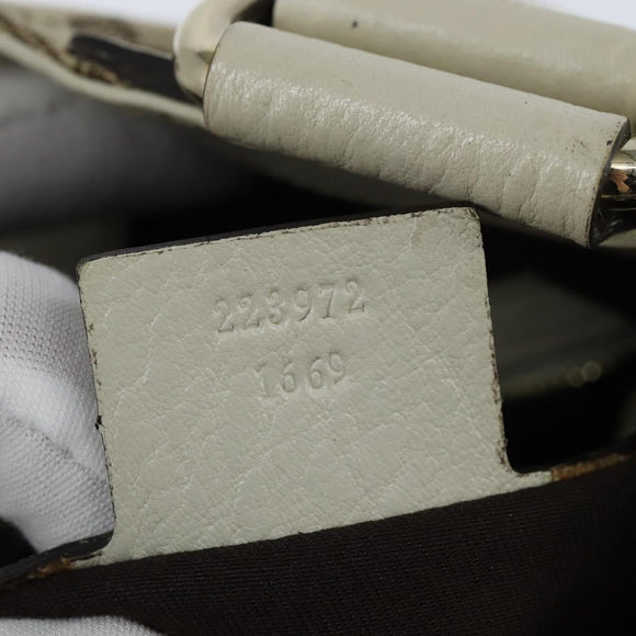 GUCCI GG Canvas Tote Bag Beige Gold 223972 Auth SW1704