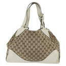 GUCCI GG Canvas Tote Bag Beige Gold 223972 Auth SW1704-2